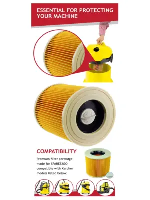 Karcher WD3500/WD3540/WD3600 Filter Cartridge Replacement for Wet‑Dry Vac