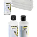 Karcher Window Vac Kit – 4 Microfiber Cleaning Pads + 500ml Fluid