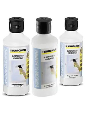 Karcher Window Vac Microfiber Pads + 500ml Cleaning Solution 6 Pack