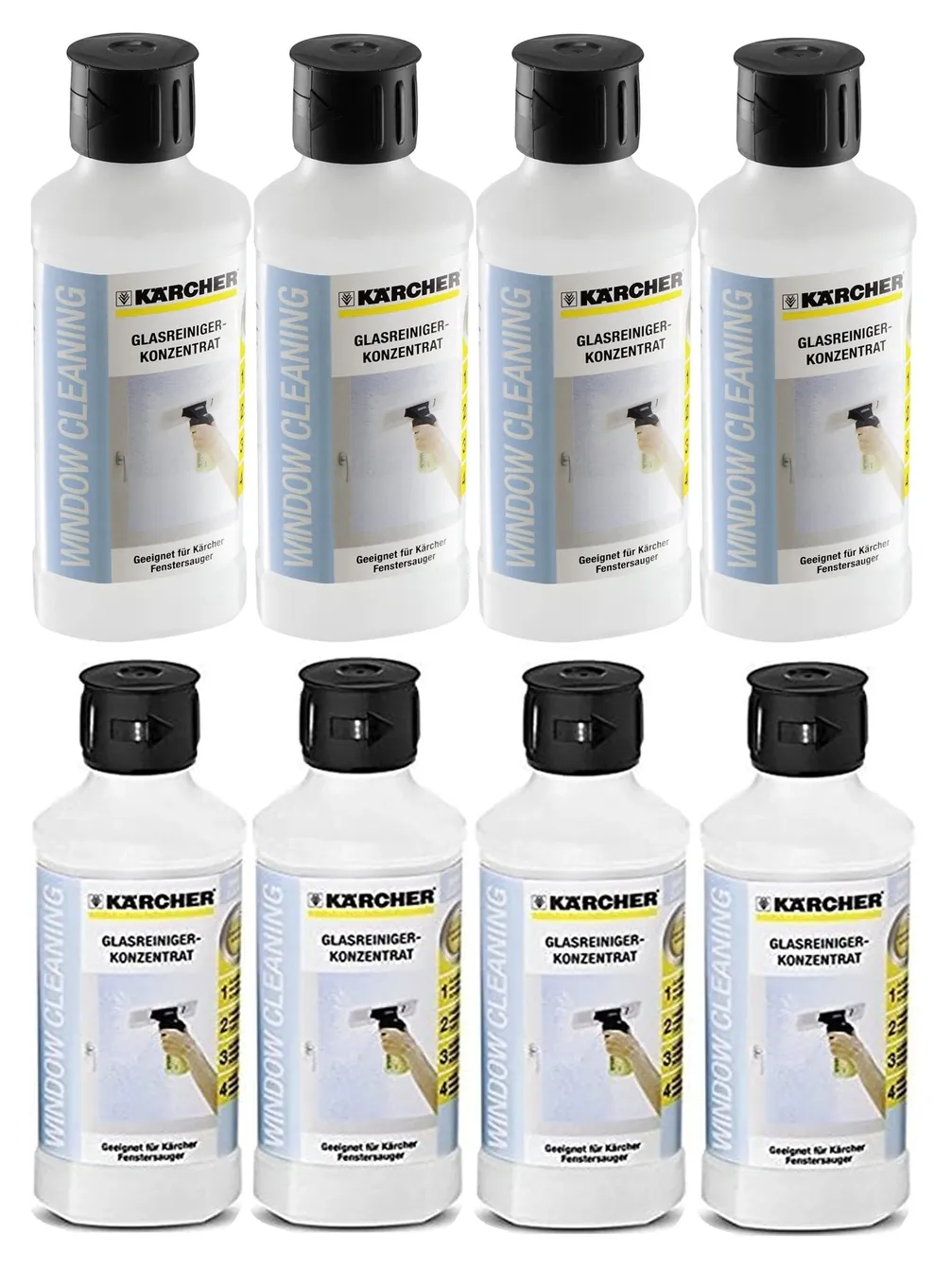 Karcher Window Vacuum Cleaner + 4 x 500ml Glass Cleaning Detergent