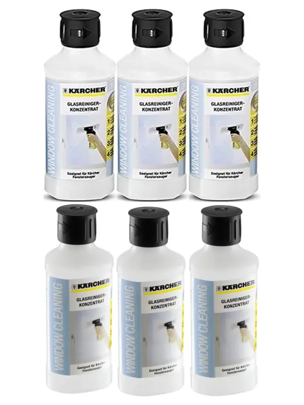Karcher Window Vacuum Cleaner with 3 x 500ml Glass Cleaning Detergent