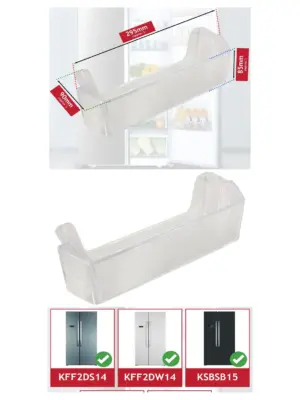 Kenwood 295mm Upper Door Shelf Tray for Fridge & Freezer – KFF2DS14