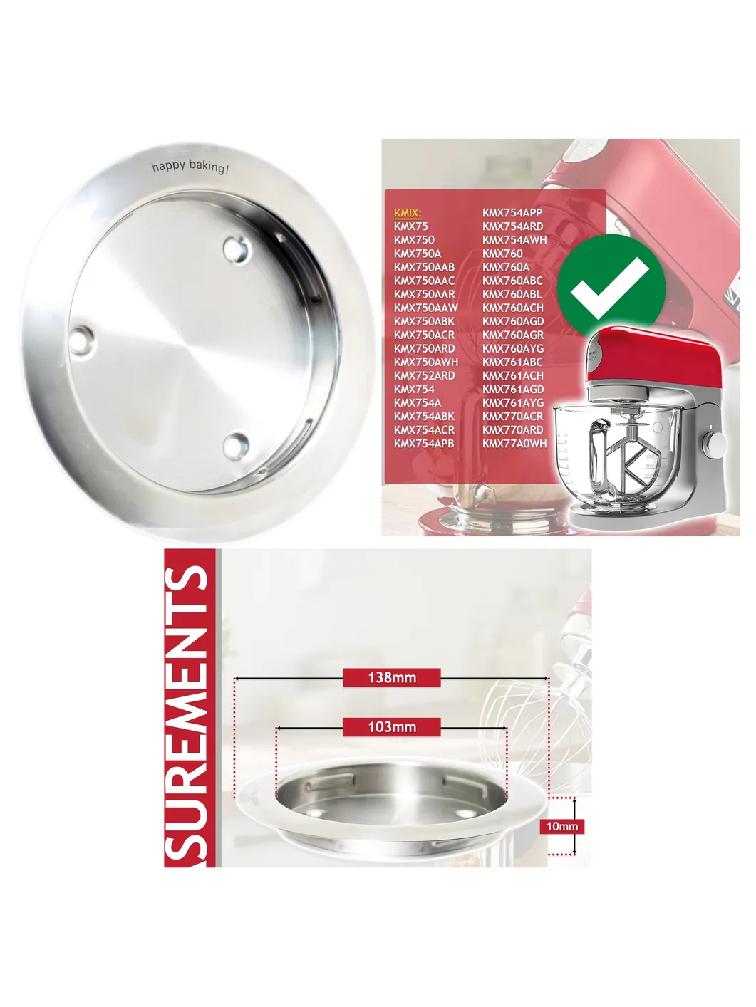 Kenwood 4-Lug Mixing Bowl Socket - Fits KMX75 Series