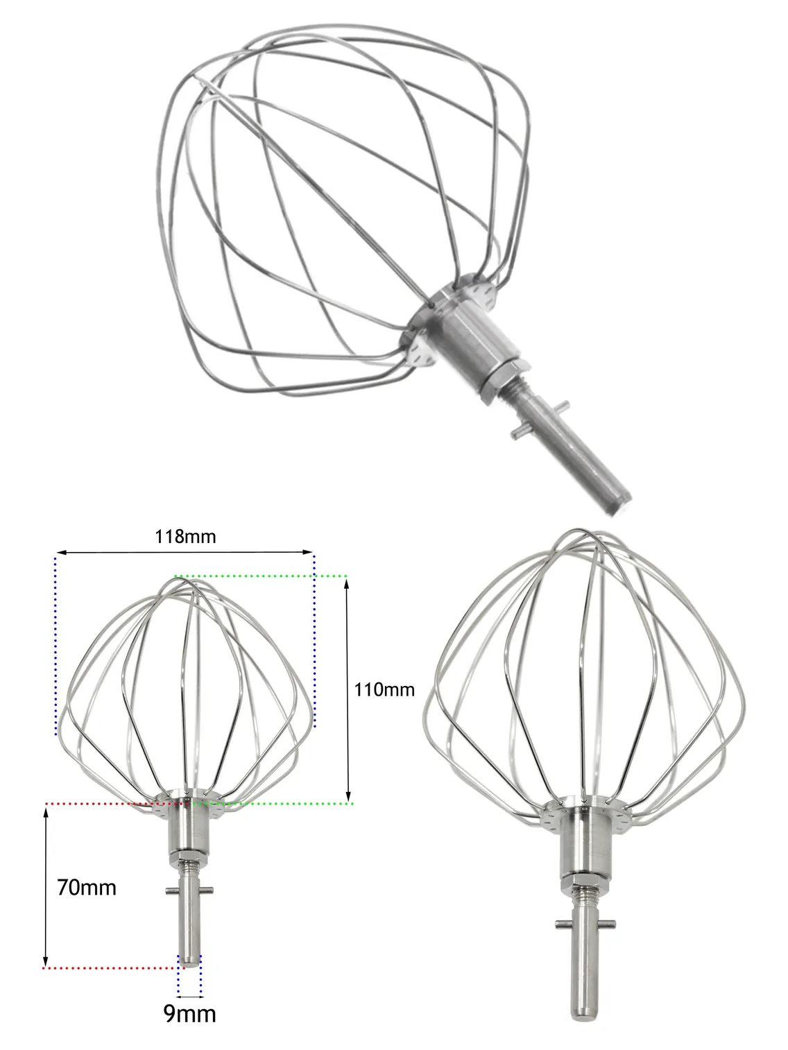 Kenwood 6 Wire Balloon Whisk for Kitchen Mixer KMC Attachment