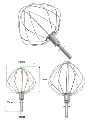 Kenwood 6 Wire Balloon Whisk for Major Chef Mixers KM001 to KM011