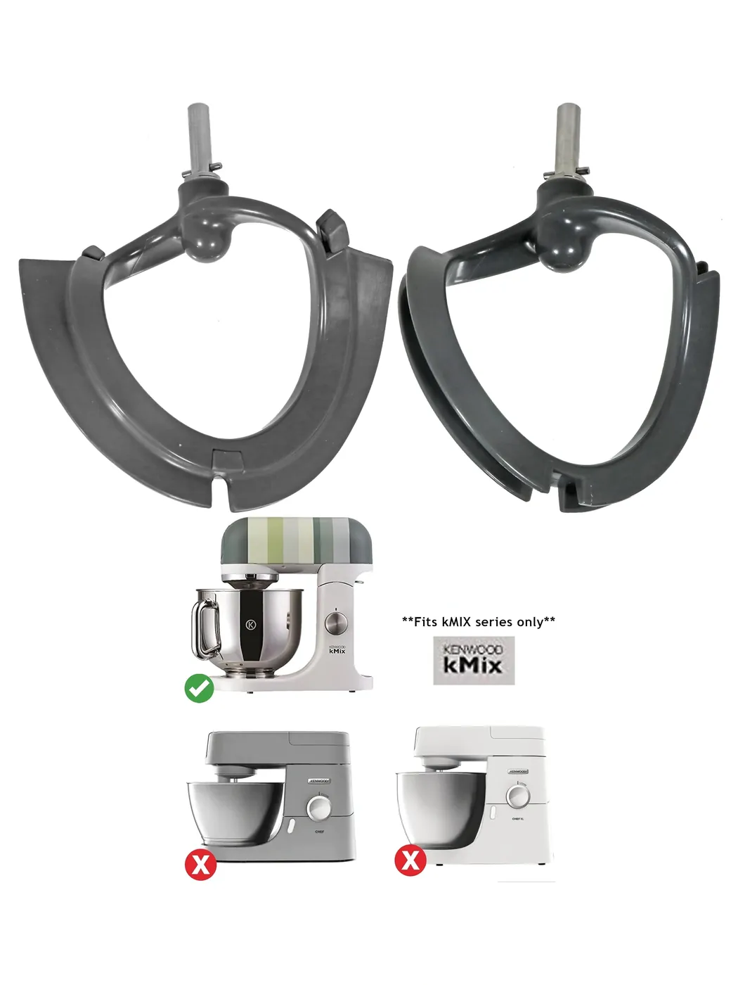 Kenwood KMIX AX500 Flexible Grey Beater & Whisk Creaming Attachment