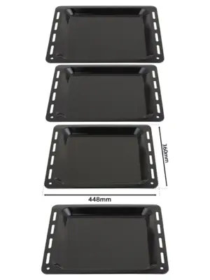 Kenwood Oven Baking Tray – Enamel Non‑Stick Pan, 448×360×25 mm, 2‑Pack