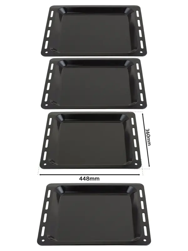 Kenwood Oven Baking Tray – Enamel Non‑Stick Pan, 448×360×25 mm, 2‑Pack