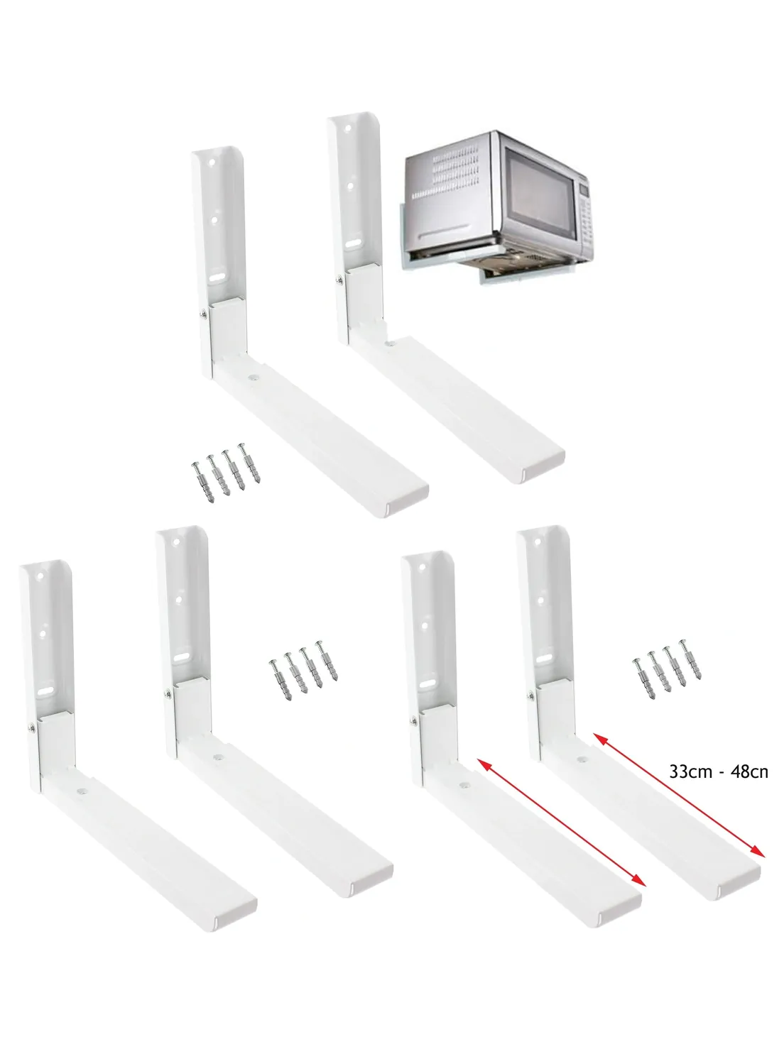 Kitchen Extendable Wall‑Mount Bracket for Russell Hobbs Microwaves