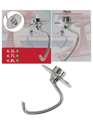 KitchenAid Tilt‑Head Dough Hook for 4.3L, 4.7L & 4.8L Mixers