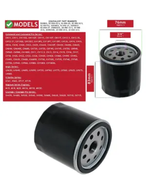 Kohler Command/Courage Aegis Oil Filter 520502 (52-050-02) for Engines