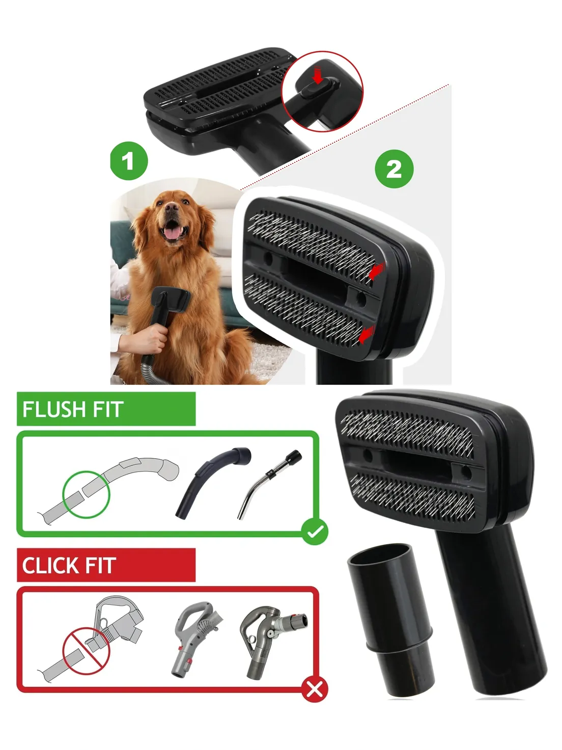 Krups Vacuum Cleaner Pet Hair Brush – 35mm Dog Grooming Tool