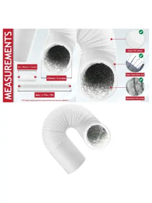 Lamona Cooker Hood Vent Hose Insulated PVC Duct Pipe 6m x 2.5m