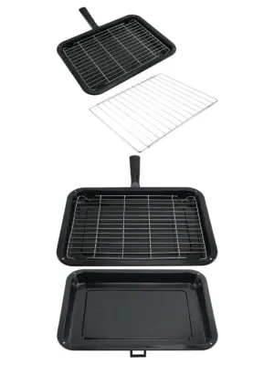 LAMONA Grill Pan with Detachable Handle, Rack & Adjustable Shelf