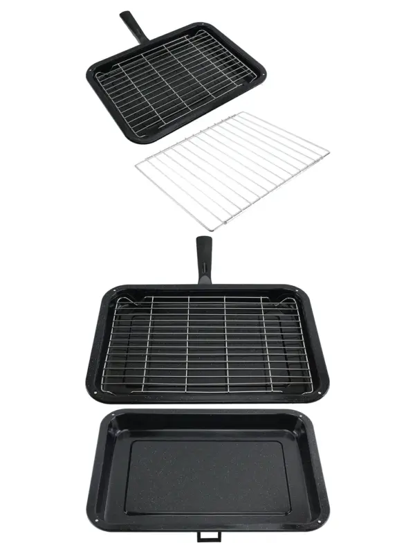 LAMONA Grill Pan with Detachable Handle, Rack & Adjustable Shelf