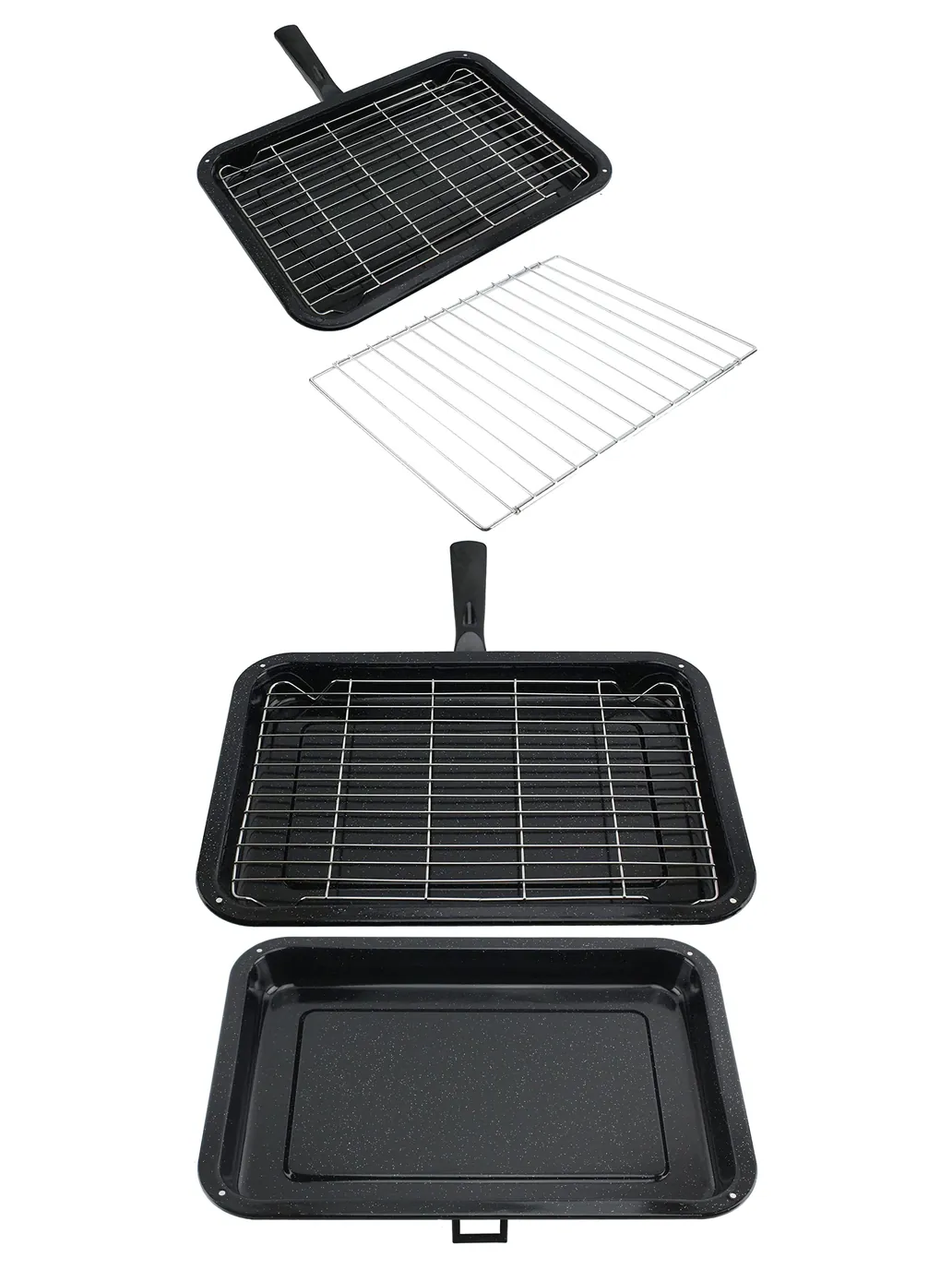 LAMONA Grill Pan with Detachable Handle, Rack & Adjustable Shelf
