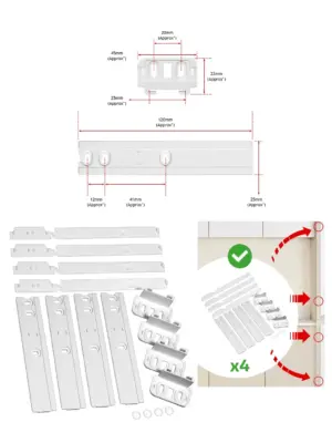 Lamona & Howdens Fridge Door Slide Bracket Kit – 4 Mounts