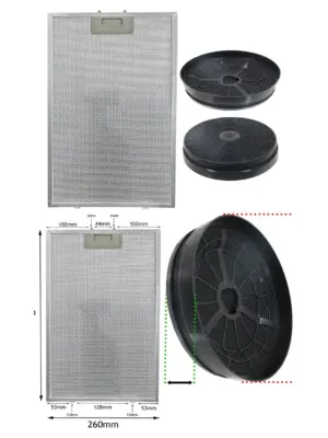 Lamona LAM2501 Cooker Hood Grease/Carbon Filter Set – Alum Mesh