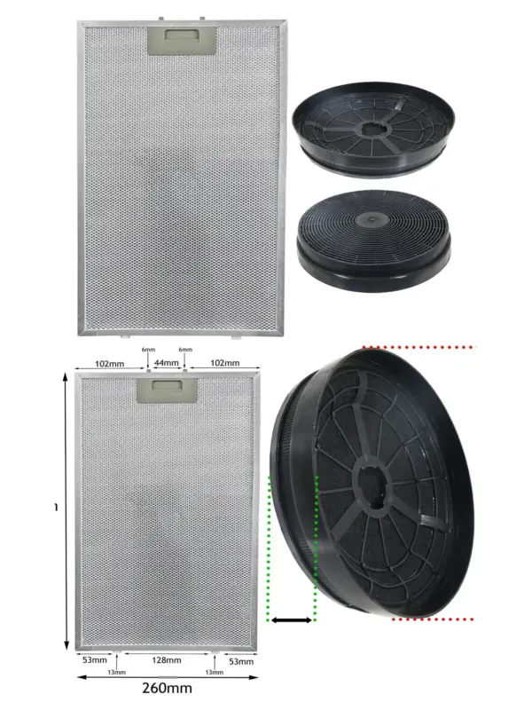 Lamona LAM2501 Cooker Hood Grease/Carbon Filter Set – Alum Mesh
