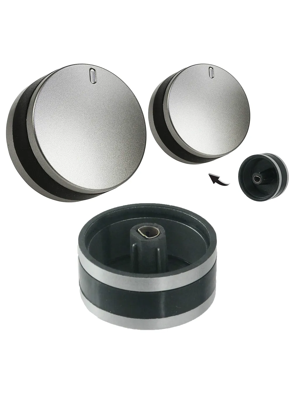 Lamona Oven Knob for LAM3200/3204/3401 - Silver/Black Control