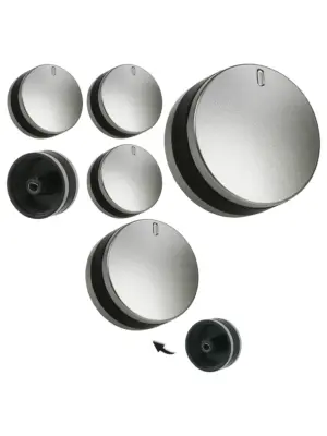 LAMONA Oven Knob Replacement – Silver/Black 4‑Pack for LAM3200 Series