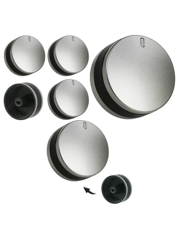 LAMONA Oven Knob Replacement – Silver/Black 4‑Pack for LAM3200 Series