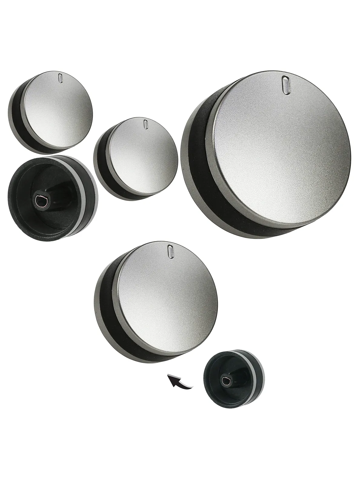 LAMONA Oven Knob Set – Silver/Black Switch for LAM3200/3204/3401