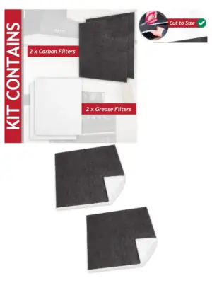 Lamona Range Hood Filter Kit – 4 Carbon Foam Filters, 57×47 cm