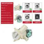 Lamona Washing Machine Drain Pump Replacement for LAM8702-8740 TA80000
