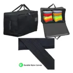 Large 100L Black Canvas Wardrobe Organizer for Clothes & Shoes