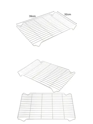 Large 39x32cm Universal Grill Pan Rack – Oven Cooking Grid Tray
