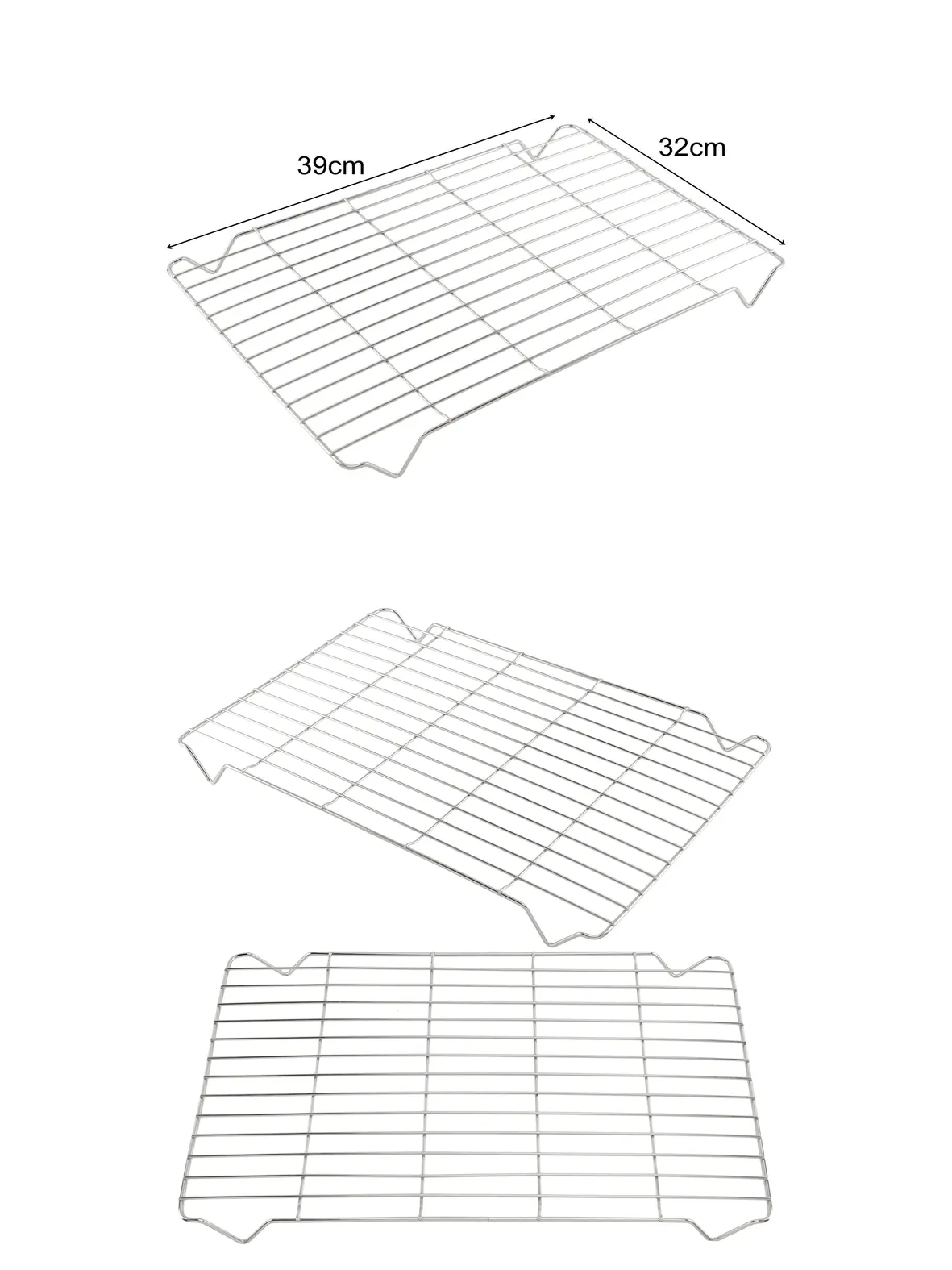 Large 39x32cm Universal Grill Pan Rack – Oven Cooking Grid Tray