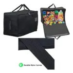 Large Canvas Toy Storage Bag for Teddy Bears & Games - 100L Black