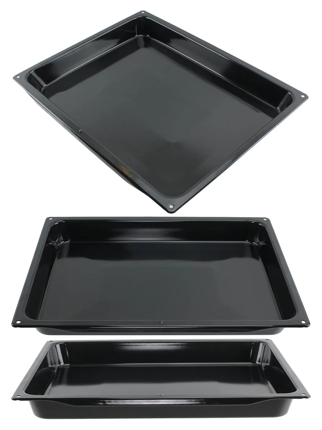 Large Deep Non‑Stick Enamel Roasting Pan – Oven Baking Tray
