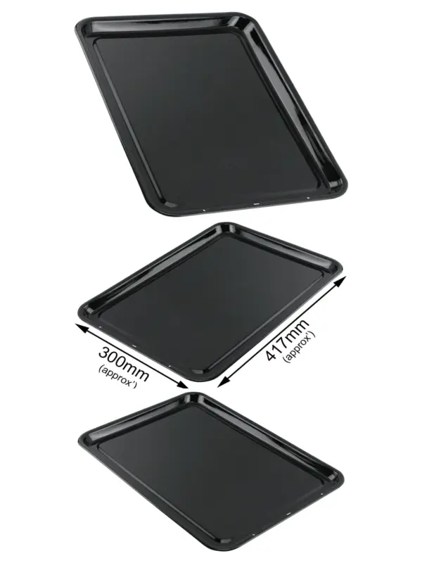 Large Enamel Non-Stick Baking Tray 42x30 cm – Raised Shallow Oven Pan