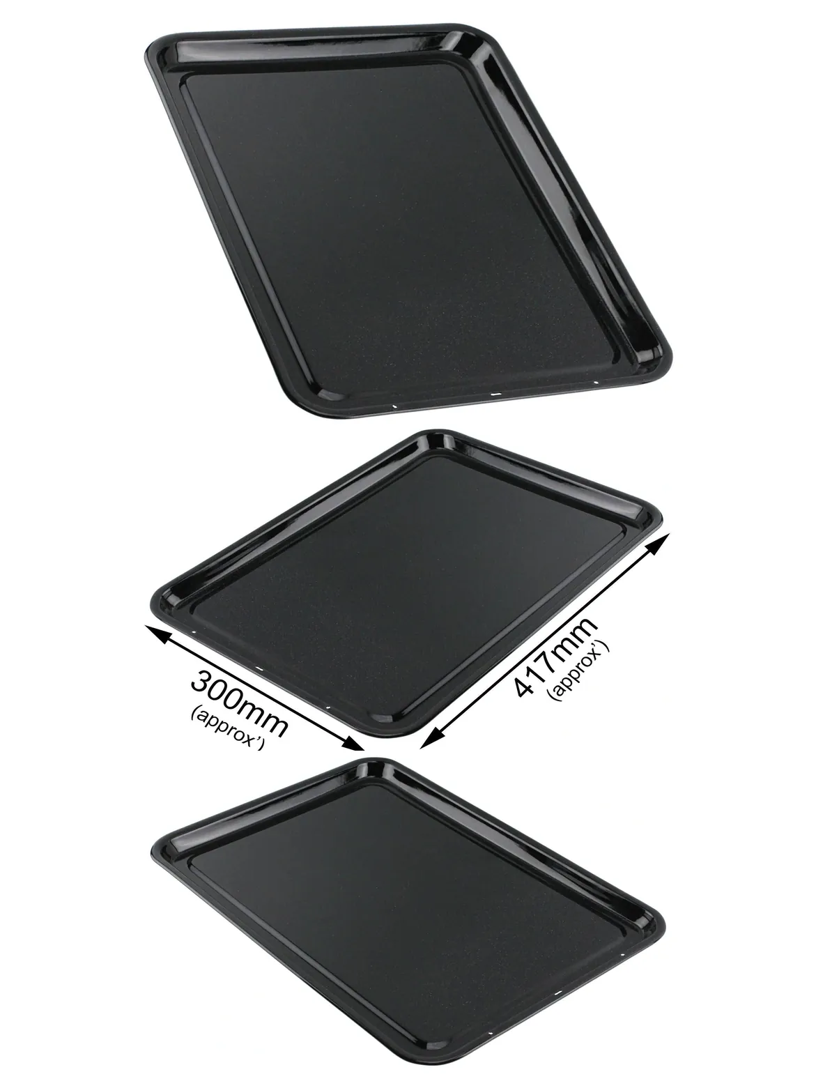 Large Enamel Non-Stick Baking Tray 42x30 cm – Raised Shallow Oven Pan