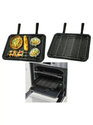 Large Grill Pan with Rack & Detachable Handles for BUSH Ovens