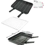 Large Grill Pan with Shelf, Detachable Handles & Rack for Stoves