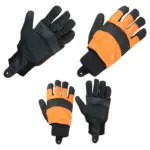 Large High-Visibility Chainsaw Safety Gloves - Size 10, Comfort Grip