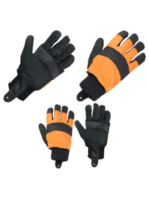 Large High-Visibility Chainsaw Safety Gloves - Size 10, Comfort Grip