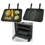 Large Oven‑Safe Grill Pan with Rack & Detachable Handles 420x300mm