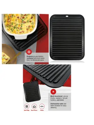 Large Silicone Heat‑Resistant Trivet – Oven‑Safe Kitchen Mat for Hot Pans