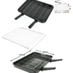 Large Universal Grill Pan with Detachable Handles & Adjustable Shelf