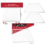 LEC Adjustable White Fridge Shelf Extendable Plastic Coated