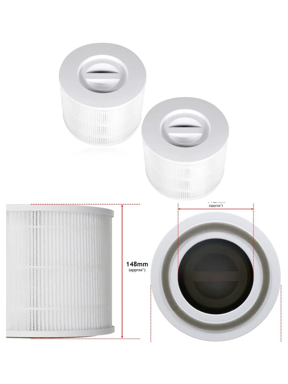 Levoit Core 300/300S Purifier 3-in-1 HEPA Filter White 2-Pack