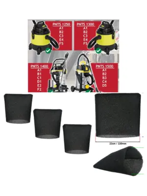 Lidl Parkside Foam Filter Sleeves 22cm Pack of 3 for PNTS Wet/Dry Vac