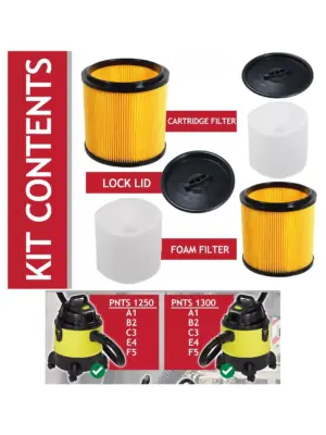 Lidl Parkside PNTS 1250-1500 Wet/Dry Cartridge Filter with Foam Sleeve