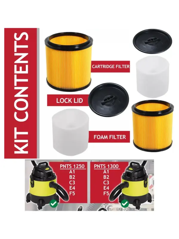 Lidl Parkside PNTS 1250-1500 Wet/Dry Cartridge Filter with Foam Sleeve