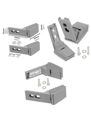 Liebherr Refrigerator Door Hinge Set – Silver Pair with Fixings