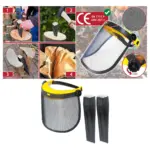 Log Splitter Safety Kit – 2 Wood Chisel Wedges & Mesh Face Shield